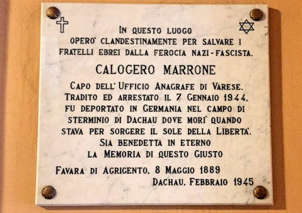 Targa in memoria di Calogero Marrone